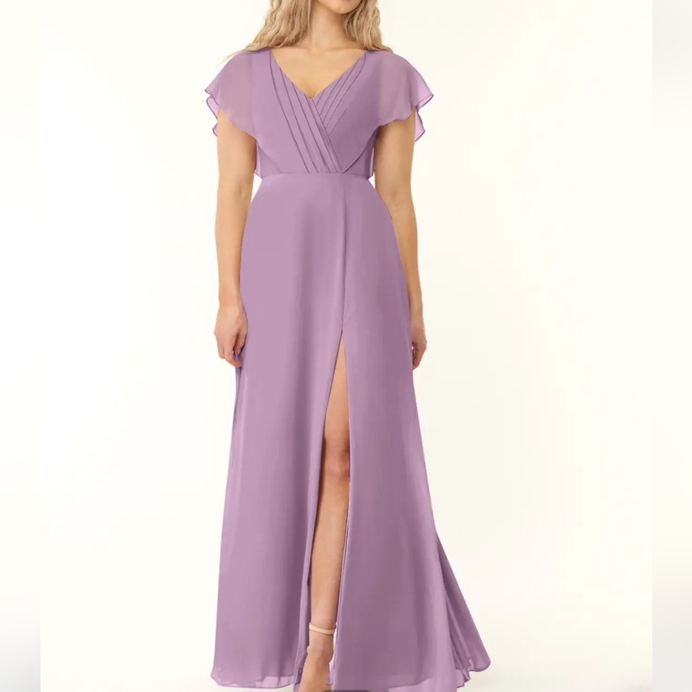 Azazie Rylee Bridesmaid Dress Wisteria Size S (Custom Sizing)